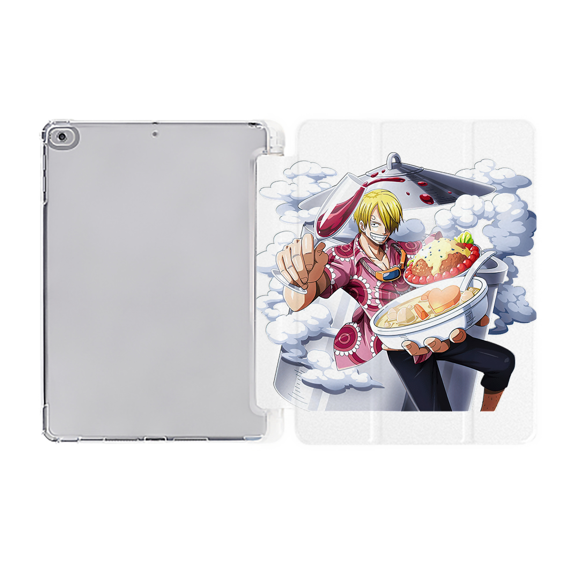 （画像用） ワンピース サンジ ONE PIECE Sanji IPad ケース ペン収納付き 三つ折りスタンド PUレザー×シリコン 対応機種9.5/10.5/10.9インチ